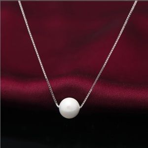 Pearl pendant silver necklace great quality